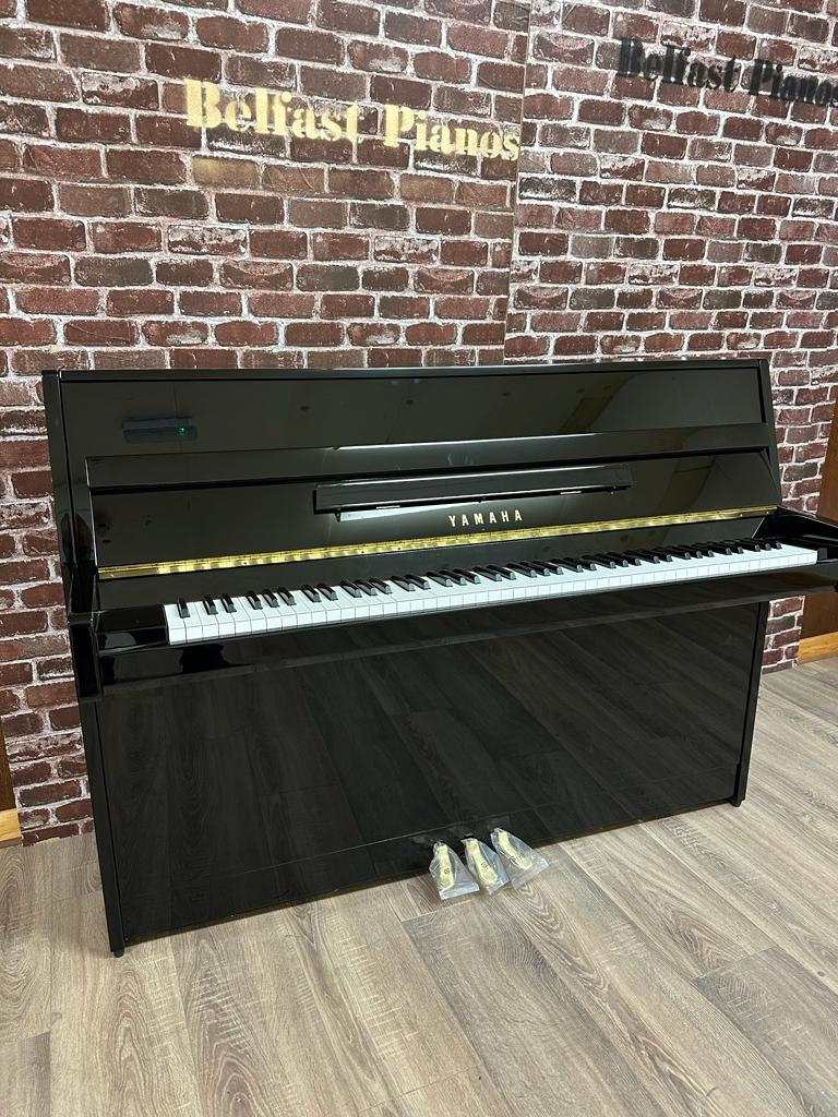 New Yamaha BP1E Upright Piano | | Polished Polyester Ebony Black Finish | Belfast Pianos