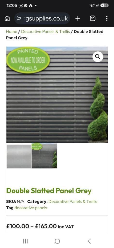 New Double Slatted Grey Fence Panel – Pressure Treated Timber