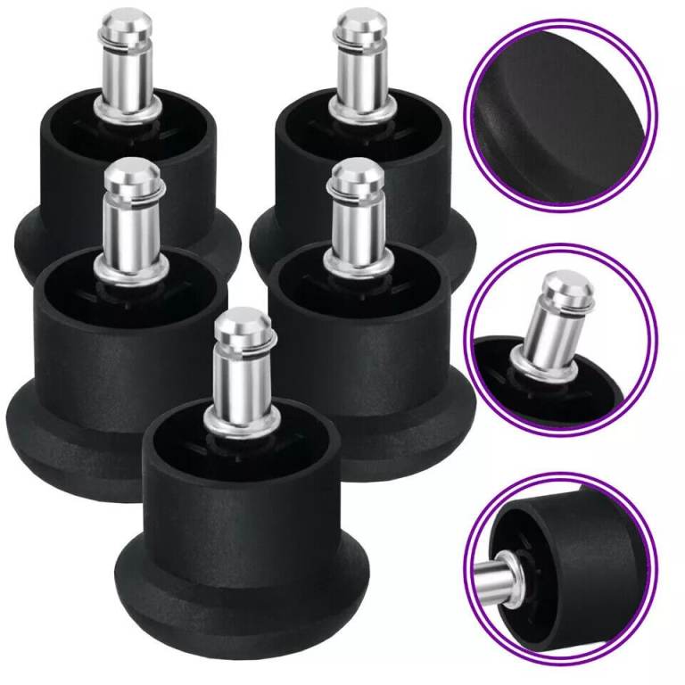 5PCS Office Chair Bell Glides Replacement Swivel Caster Wheels to Fixed Castors