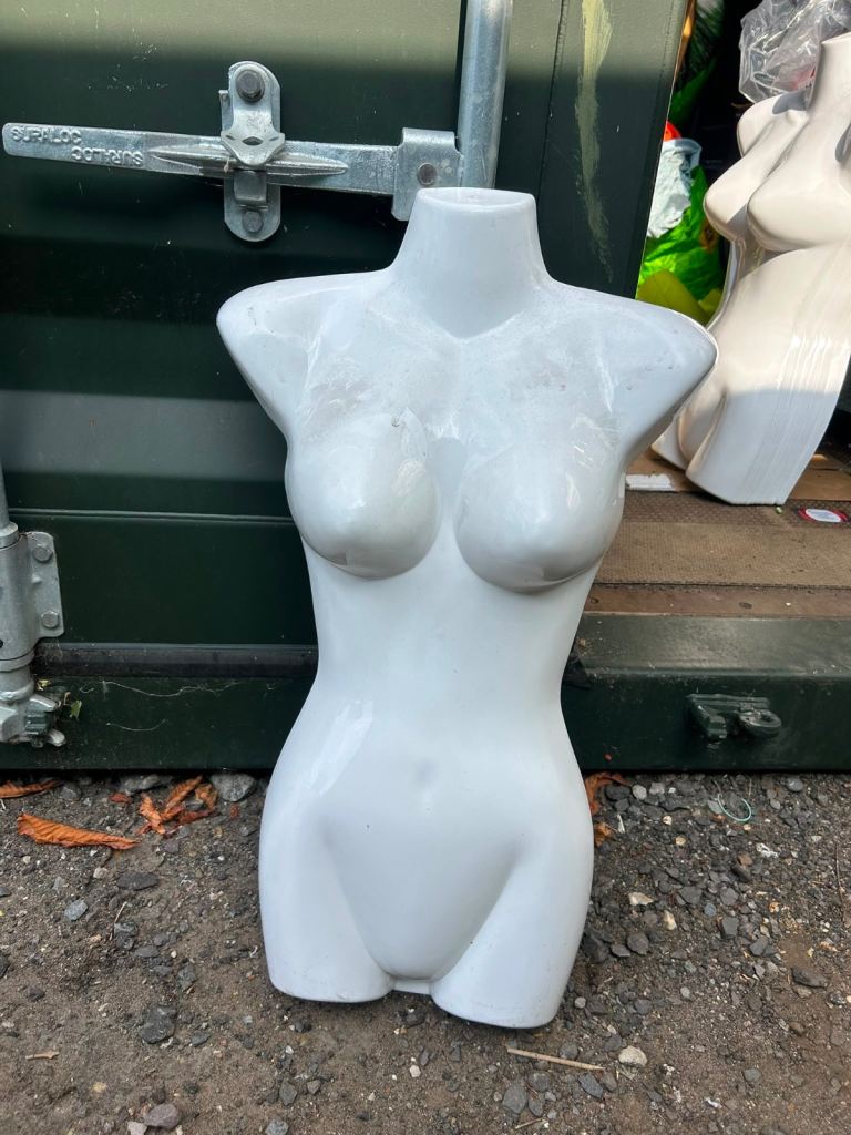 White Female Mannequin Torso – Display Bust, Good Condition