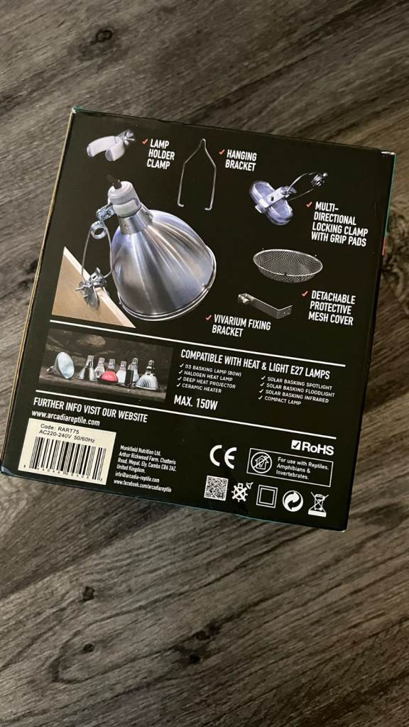 Arcadia Ceramic Reflector Clamp Lamp (E27, 140mm) – Great Condition