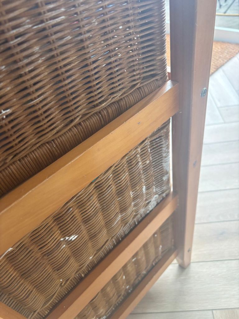 Next Wooden and Wicker Chest of Drawers – Fair Condition