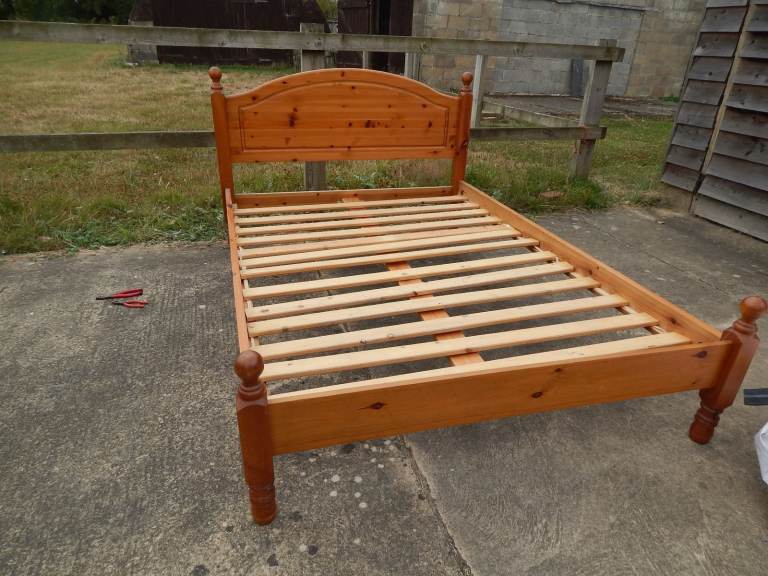 wooden double bed frame