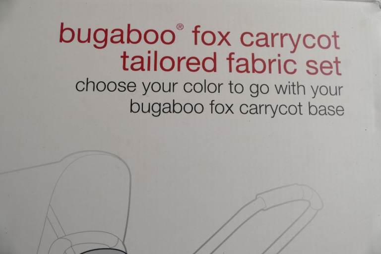 BUGABOO FOX CARRY COT TAILORED FABRIC SET  STEEL BLUE-NEW AND BOVED