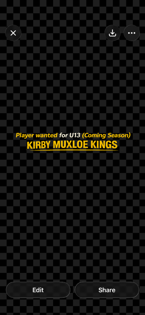 U13 Football team looking for one player 