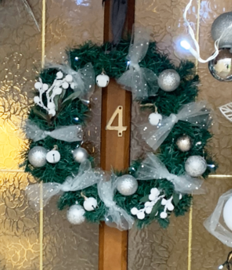 Christmas Door Wreath Garland Balls Lights Baubles Decoration Green Xmas Artificial Decorations