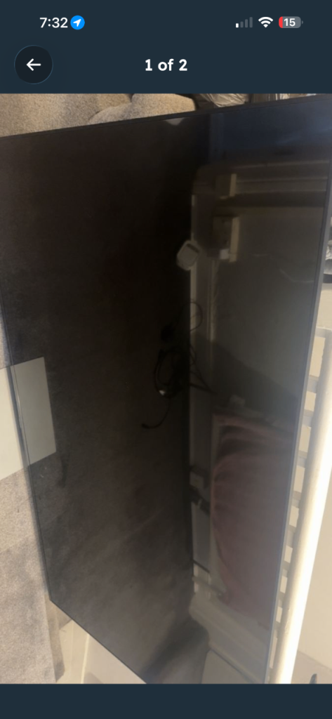 Large Flat Screen TV – Faulty Display