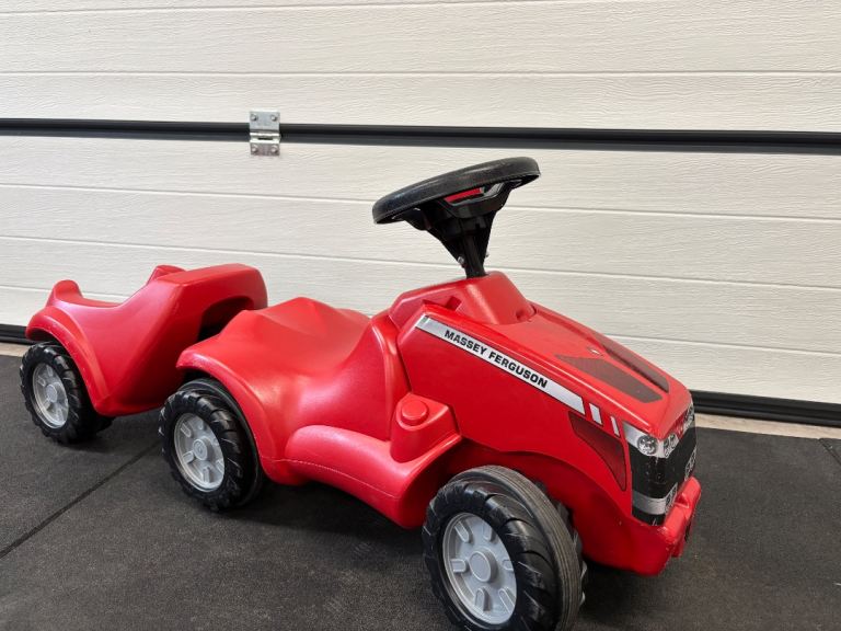 Rolly Minitrac Kids ride on Massey Ferguson Tractor and Trailer