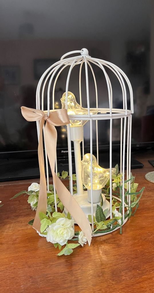 4x Decorative Bird Cage Lantern with LED Lights