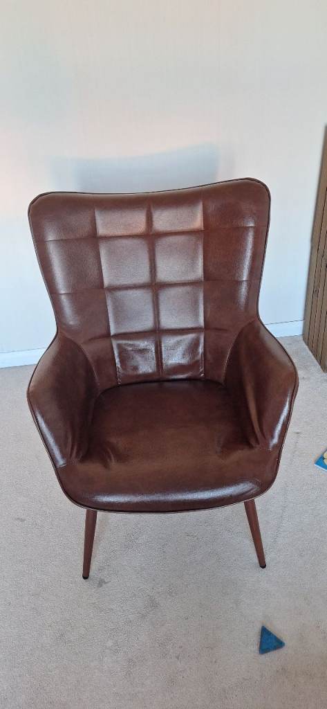 Faux Leather Armchair 
