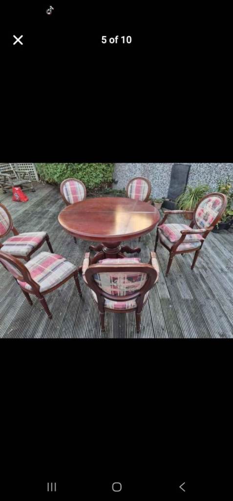 image for 7-Piece Dining Set for Sale – Table & 6 Chairs