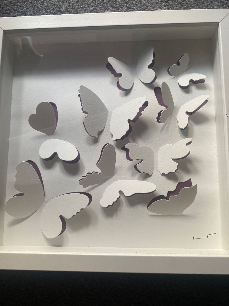 White Butterfly 3D Shadow Box Wall Art