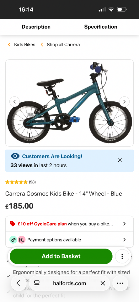 Carrera kids bike 