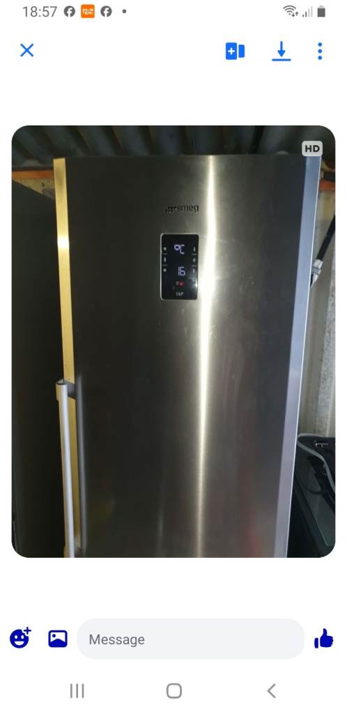 Smeg silver fridge freezer 