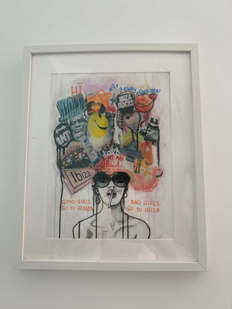 Framed 'Bad Girls Go To Ibiza' Artwork - Excellent Condition