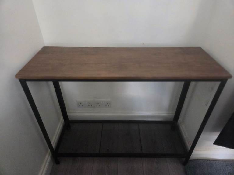 Industrial Console Table Vintage Hallway End Table With Adjustable Bottom
