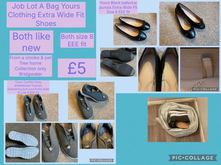 Job Lot Ladies Extra Wide Fit Shoes & Extra Wide Fit Trainers Size 8