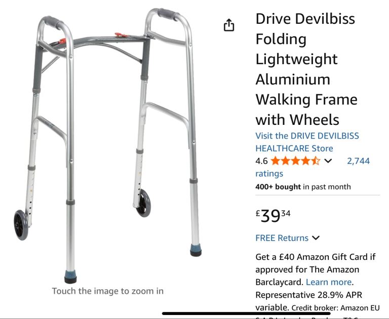 Folding lightweight walking frame 