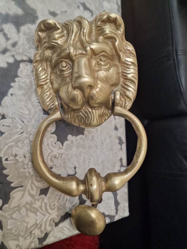 Vintage solid brass door nocker 