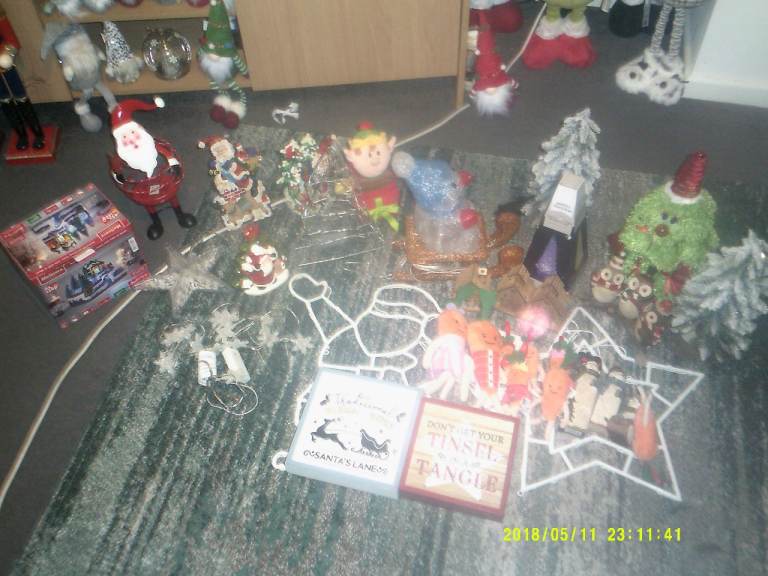 job lot of christmas decorations and lights