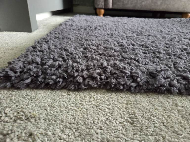 NEXT DARK GREY THICK PILE RUG 