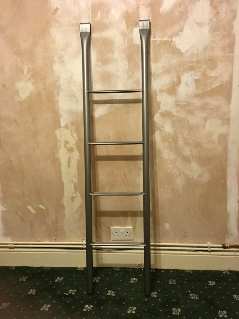 Ikea Svärta single silver loft bed frame - inc. mattress (cabin bed, bunkbed)