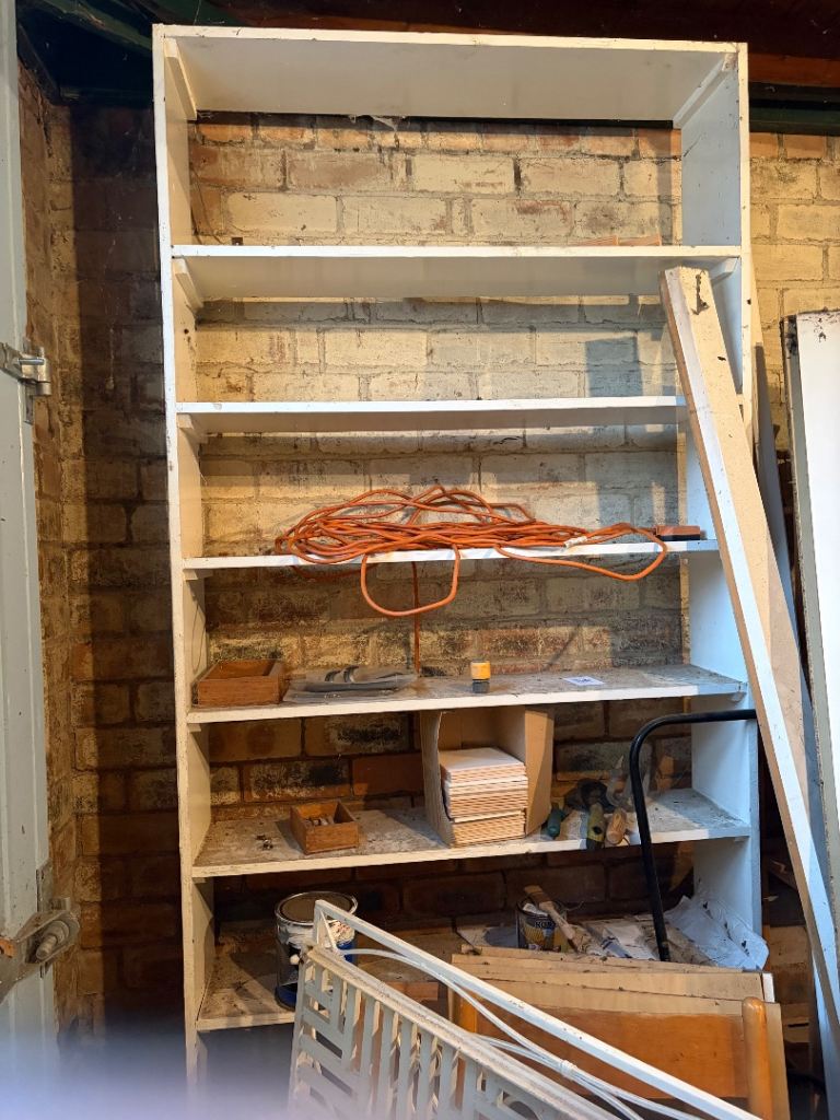 Large White Wooden Bookcase