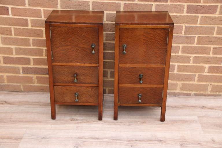 image for Pair of Art Deco Vintage Bedside Tables (UK Delivery)