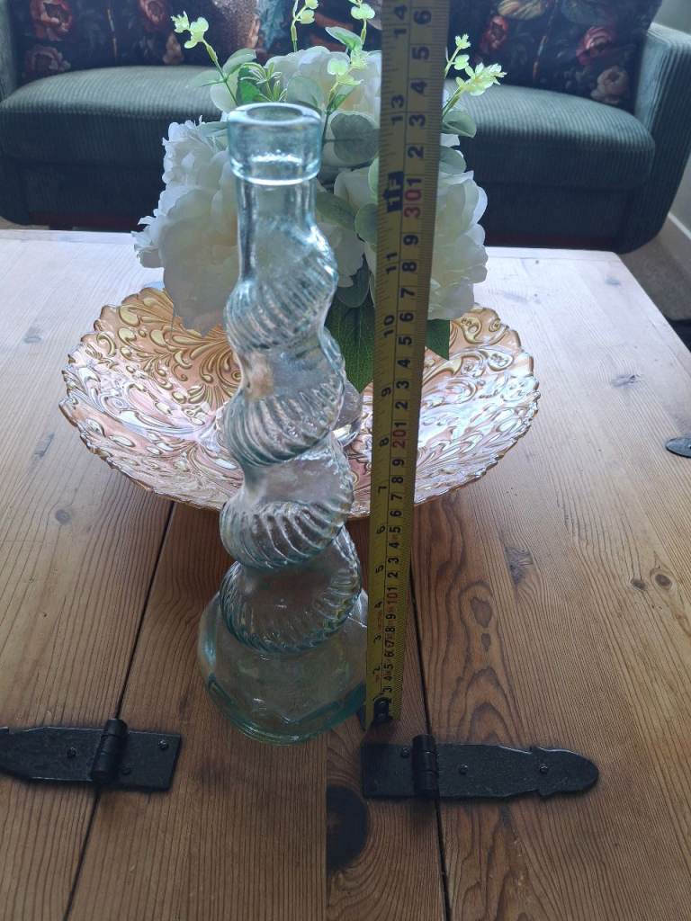 Lovely Clear Glass Swirl bottle 