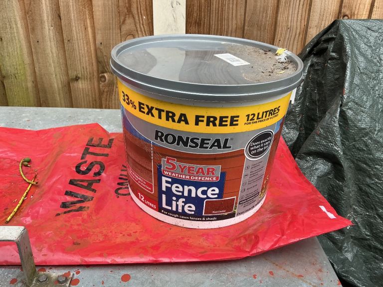 FREE Ronseal Fence Life Plus Paint 12 Litres Red Cedar collection only