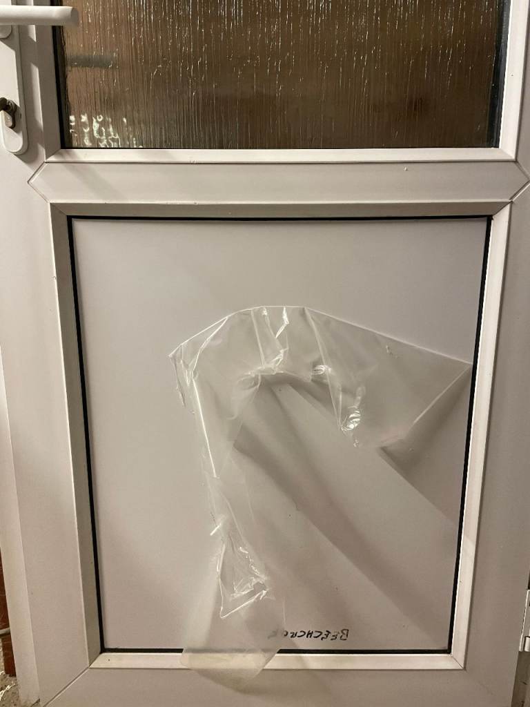 UPVC DOOR 204 x 88 OR 90 cm - UPVC DOUBLE GLAZED DOOR - OBSCURE GLASS (REF: DX199)