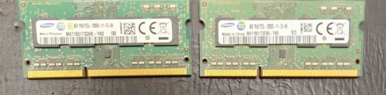 8gb (2 X 4gb) Samsung PC3-12800 (DDR3-1600) laptop RAM