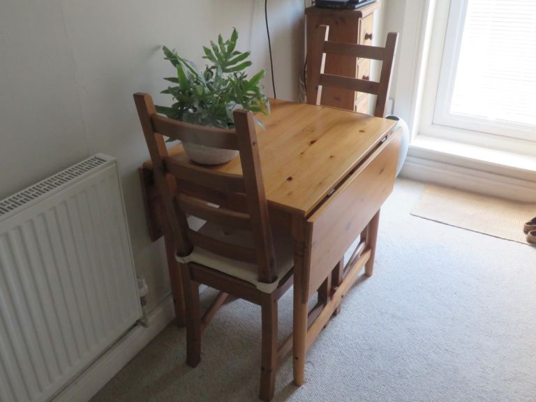 Solid Pine Drop Leaf Table and Chairs