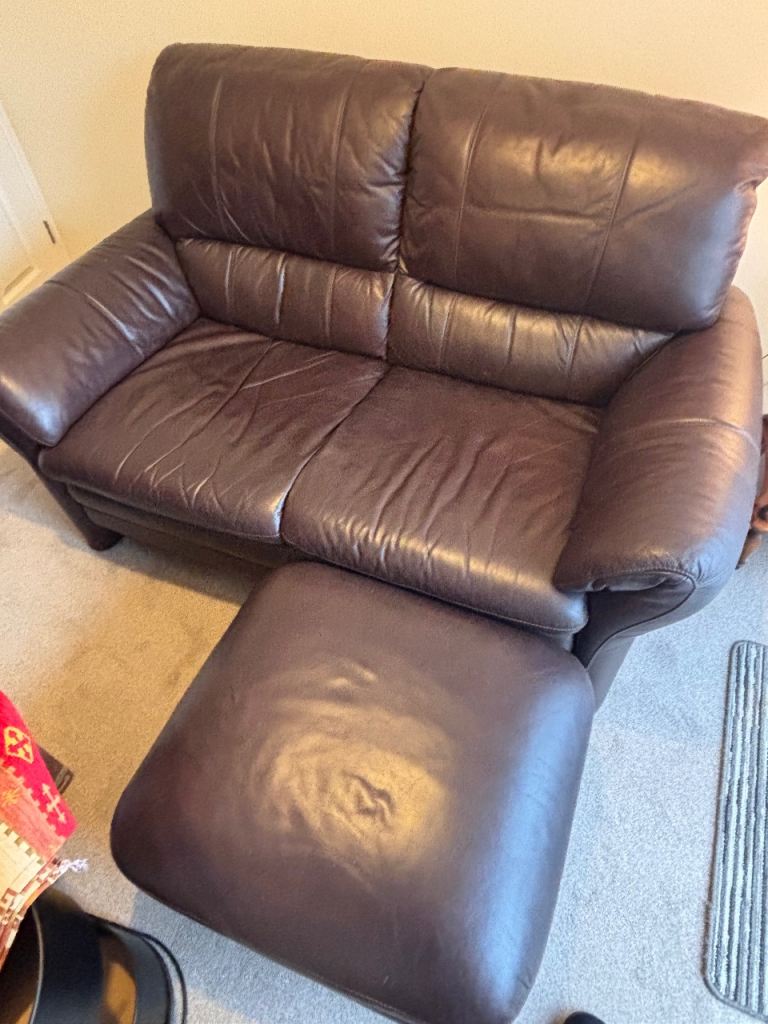 Leather 2 seater sofa