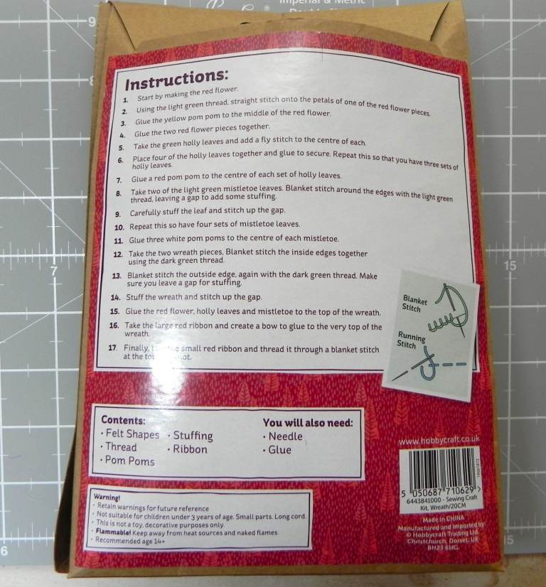 Felt Wreath Sewing Kit. Hobbycraft