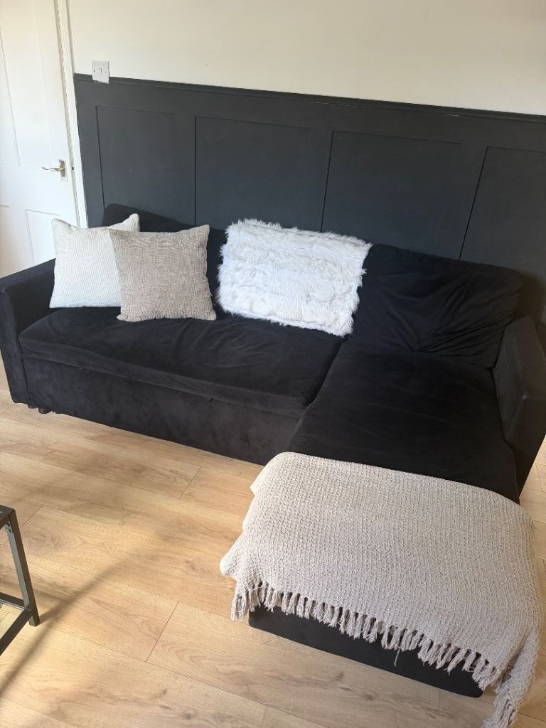 FREE Black Sofa Bed with Storage – Good Condition