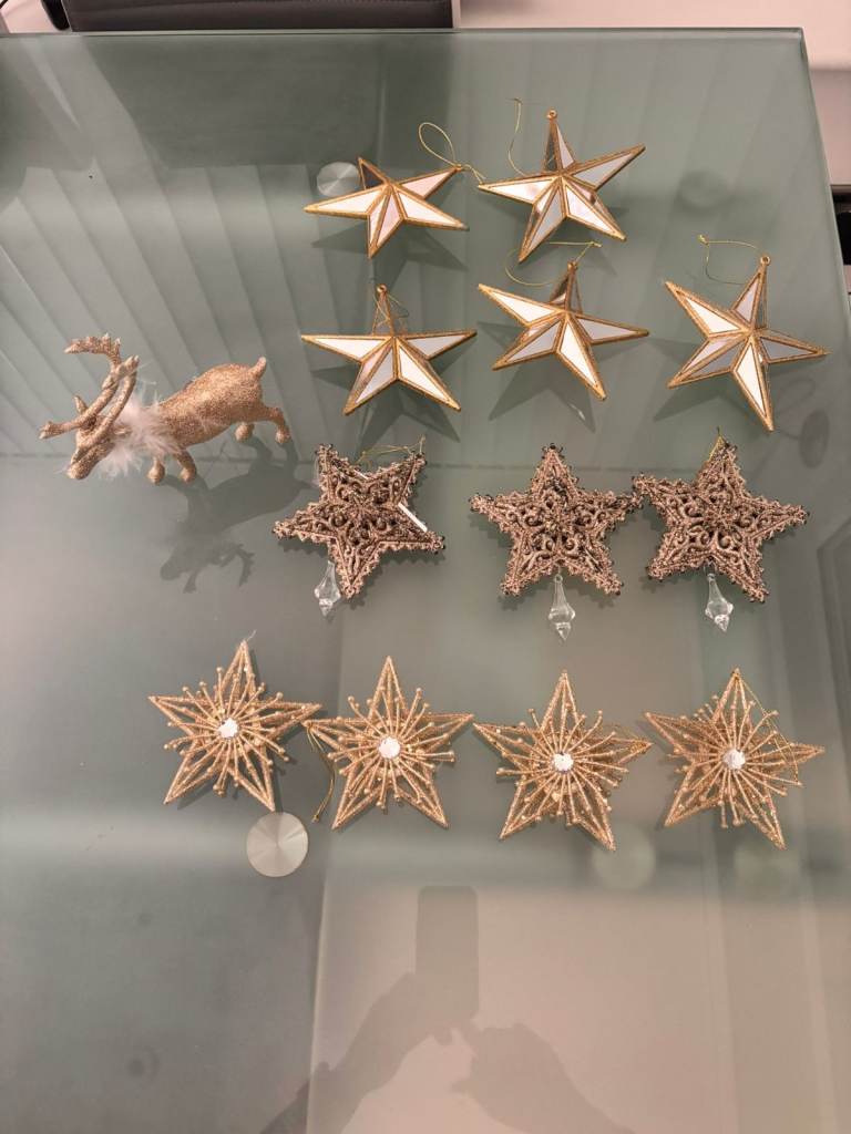 Xmas Tree Gold Decorations X 13