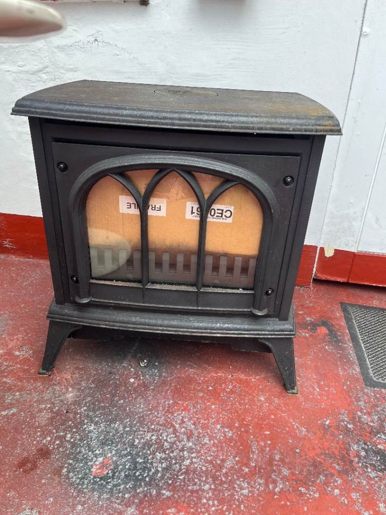 CASTE IRON STOVE NEW - £185 - Mains Gas Burning Wood Effect No Messy COAL OR WOOD OR ASHES