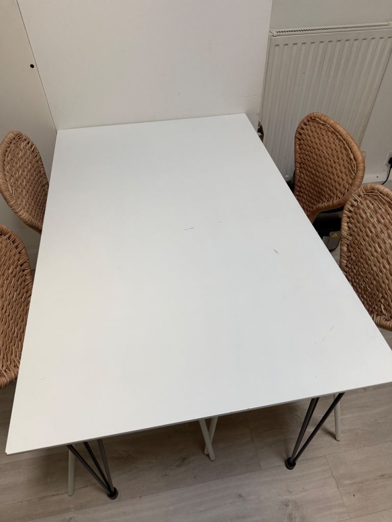 White dining table