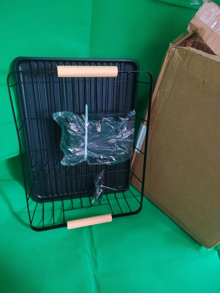 Kela Rica Black Metal Dish Drainer with Wooden Handles – New