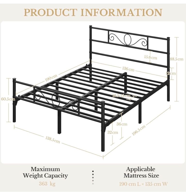 Bed with silent night Matress