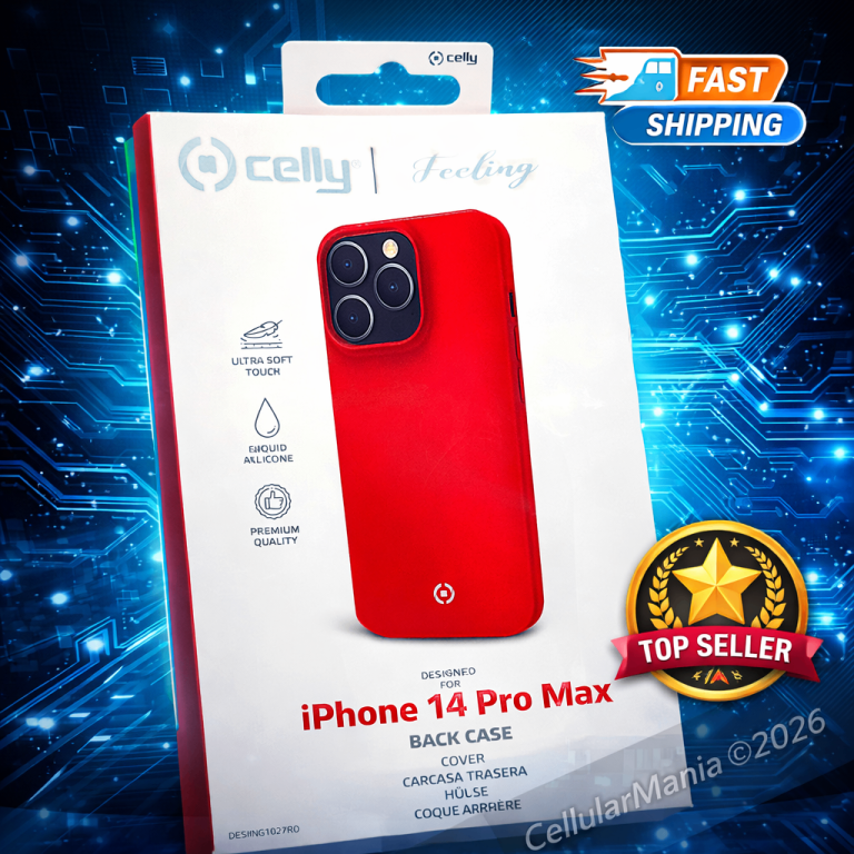 Apple iPhone 14 Pro Max Case Celly Feeling Red Liquid Silicone Soft-Touch Cover