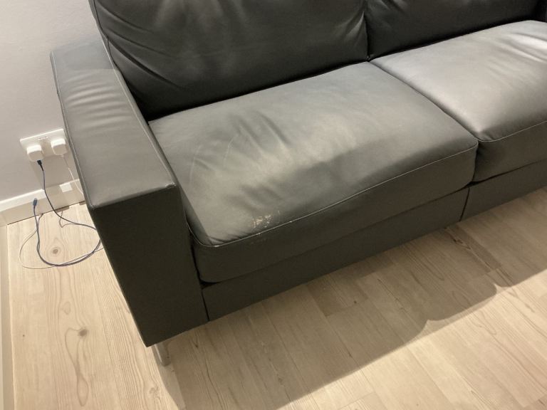 3 seater faux leather sofa