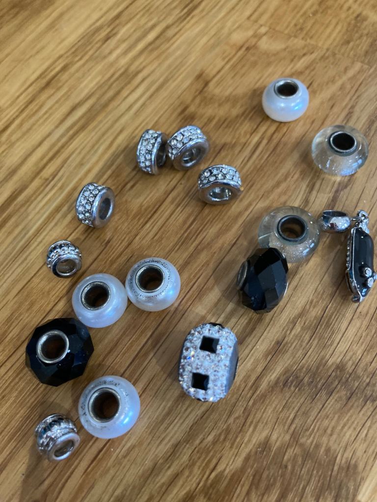 Collection of silver charms for bracelet 
