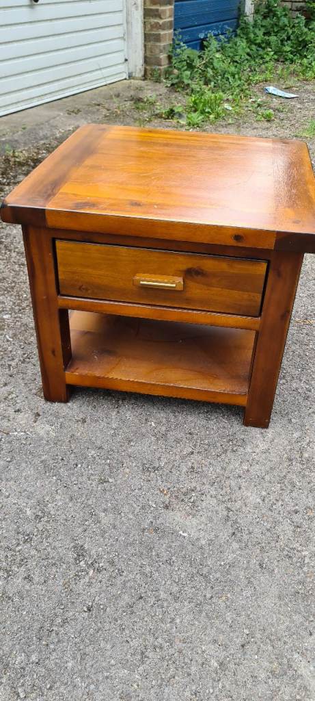 Wooden Bedside Table with Drawer and Shelf – Local Delivery Available