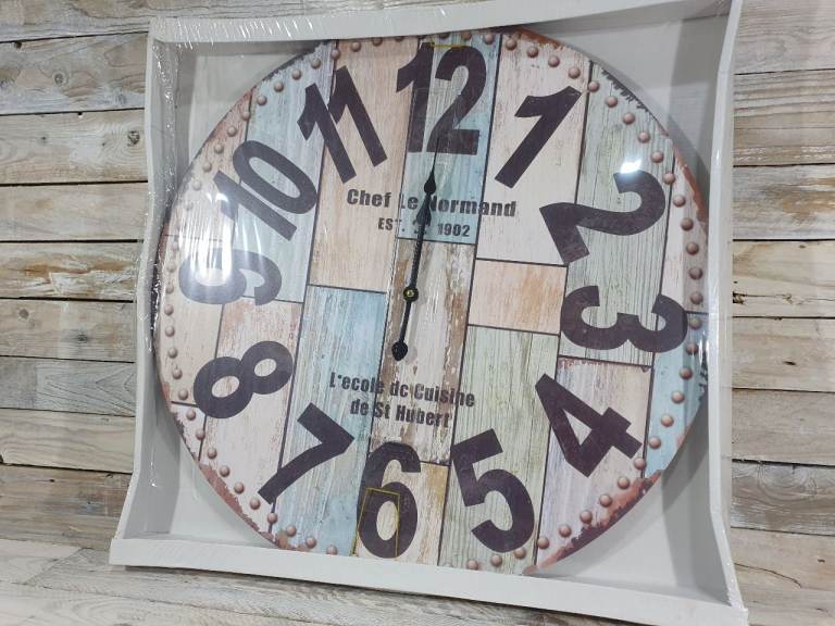 Printed Wooden Clock - Chef Le Normand - New & boxed