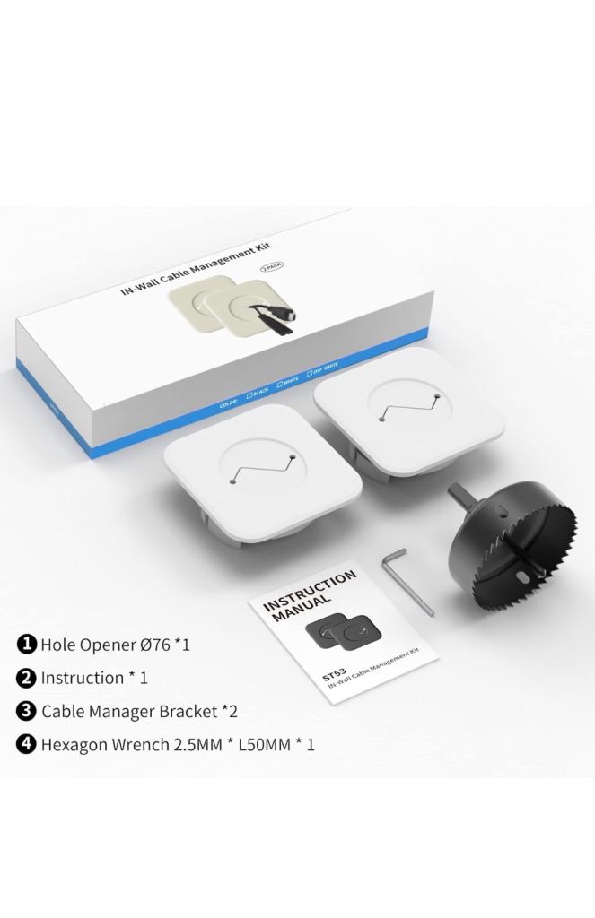 In wall cable management kit 