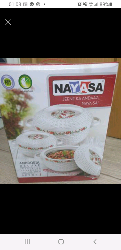 SET OF 3 Ambrosia Deluxe Insulated Casserole. Hotpot/Food warm 