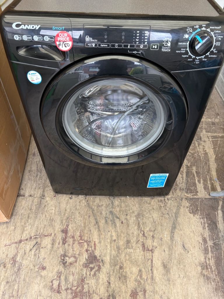 Candy Smart 9kg Washing Machine - Black, As Good As New