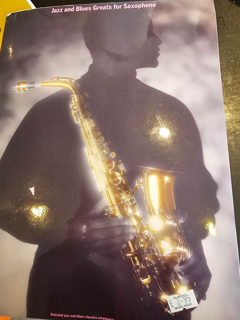 Jazz and blues greats for saxophone music book